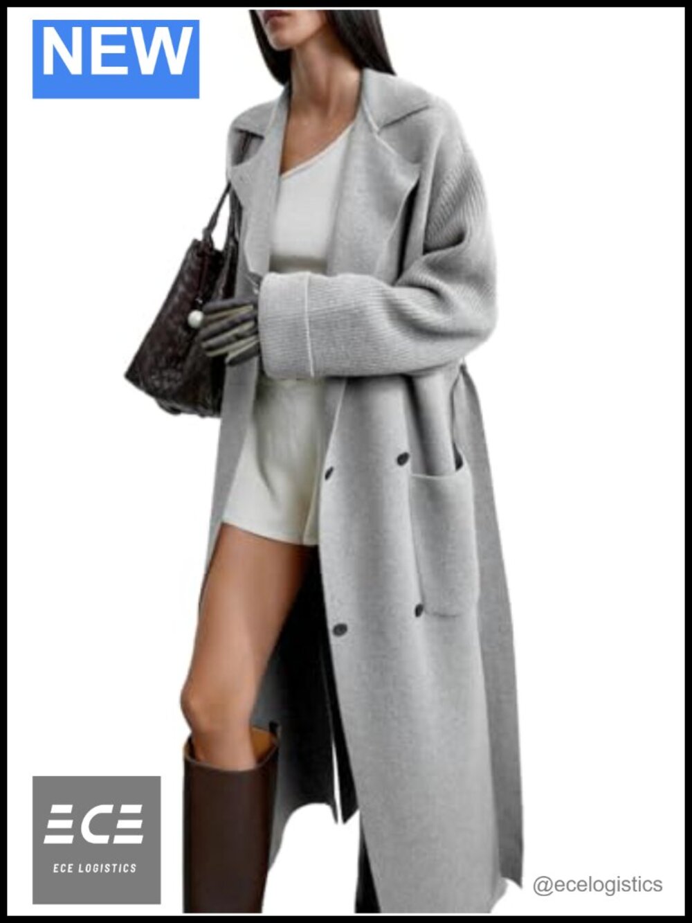 Women's Long Knit Maxi Cardigan Sweater Jacket Belted Open Front Pockets